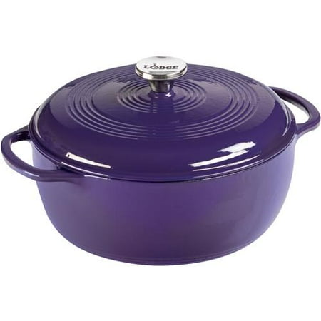 Lodge EC6D93 Enameled Cast Iron 6 Quart Dutch Oven, Purple