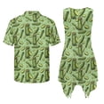 thumbnail image 7 of Psesaysky Green Pickles Print Midi Dress for Women Summer Sleeveless Tank Sundress and Aloha Shirts for Men Husband and Wife Matching Clothes Couple Party Vacation Outfits, 7 of 7