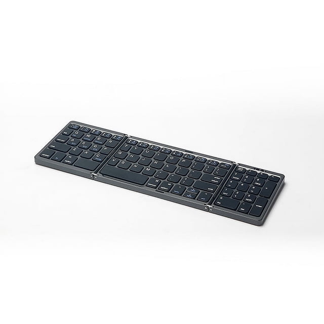 Teclado inalámbrico Bluetooth para teléfono móvil, tableta, PC, sistema de tres teclas numéricas plegables, teclado universal portátil