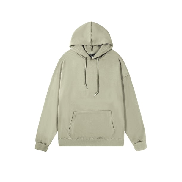 pstuiky camisas de manga larga para hombre, Blusa informal con capucha y manga larga para hombre, color liso, con bolsillo tops de invierno para hombre l