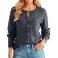 thumbnail image 7 of Wutalume Women's Solid Color Long Sleeve Mid Length Cardigan Top Jacket, Lightweight Open Front Layer, Versatile Cover Up for Indoor and Outdoor,Dark Gray 2XL, 7 of 7