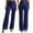 Navy Blue, variant on Womens Glitter Sequins Wide Leg Pants Rave Dance Fully Lining Loose Bling Trousers Green L