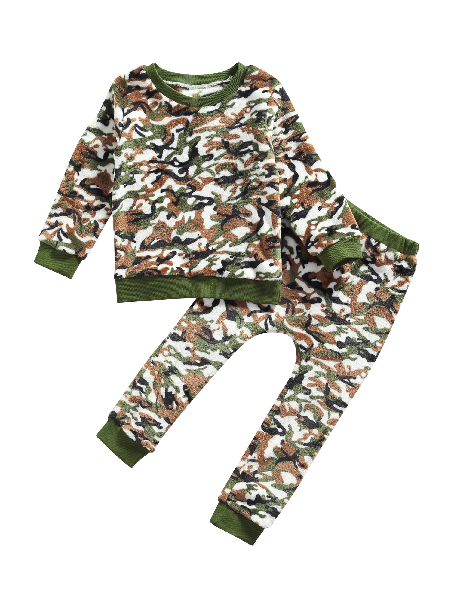 IZhansean 2Pcs Toddler Baby Boy Velvet Clothes Long Sleeve Shirt Tees