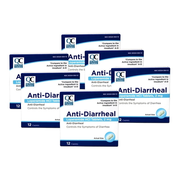 6 Pack Quality Choice Anti-Diarrheal Lopermaide HCI 24 Caplets