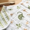 thumbnail image 3 of aden + anais essentials Cotton Muslin Burpy Bib, Tblue, Dino Jungle, Boy, 3 of 3
