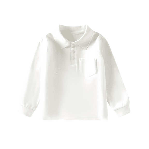 Baby Girls Collar Shirt - Classic Button Down Uniform Shirt Soft Blouse Top for Everyday School Casual Wear