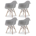 thumbnail image 1 of Sillas de Comedor Ergonomicas con Estructura de Madera Diseño Moderno Tipo Eames para Sala Oficina e Interiores Minimalistas con Soporte de Acero Set 4 Piezas Gris, 1 of 5