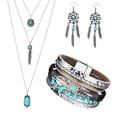 thumbnail image 3 of Conjunto de 3 piezas de joyería : gargantilla largo hecho a mano para festivales y vacaciones., 3 of 8