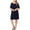Navy, variant on Women Womens Plus Puff Sleeve Knee-Length Sheath Dress