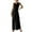 Black, variant on Suumer Plus Size Casual Fshion Jumpsuits for Women Solid Casual Sleeveless Suspender Long
