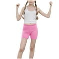 thumbnail image 5 of Girls Athletic Biker Shorts, High Waisted Kids Casual Solid Comfy Yoga Dance Summer Shorts for 5-14 Years, 5 of 7