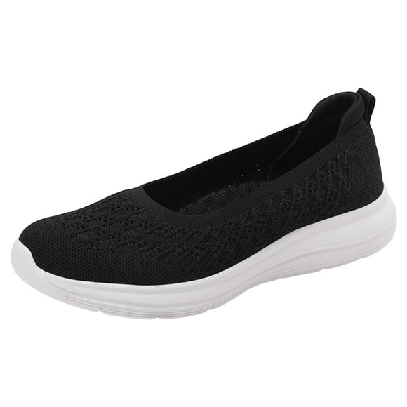 Bmisegm Women Casual Shoes Fashionable New Pattern Simple and Solid Color Flat Bottom Comfortable Lightweight Non Slip Mesh Breathable Womens Casual Shoes Black 42