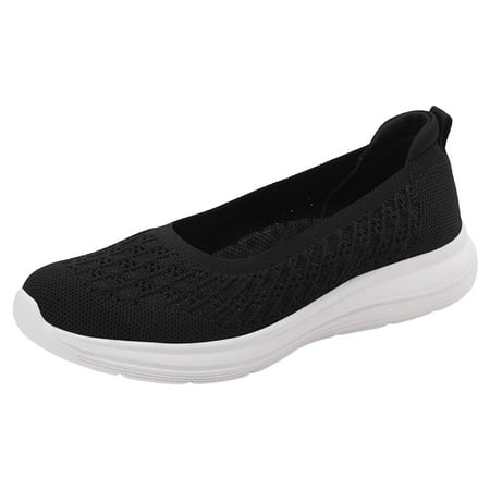 

MIASHUI Women s Flats Shoes Casual Shoes Pattern Solid Color Bottom Lightweight Non Mesh Breathable Casual Shoes Black 7.5