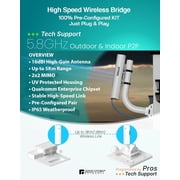 Wireless Bridge Point to Point Outdoor WiFi, Wireless Network Expansion Kit, Long Range High Speed 5G | 2 Units Bridge Kit Complete Pre-Configured - P2P 450(2Pack)