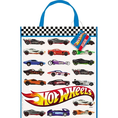 Large Plastic Hot Wheels Favor Bag, 13" x 11"