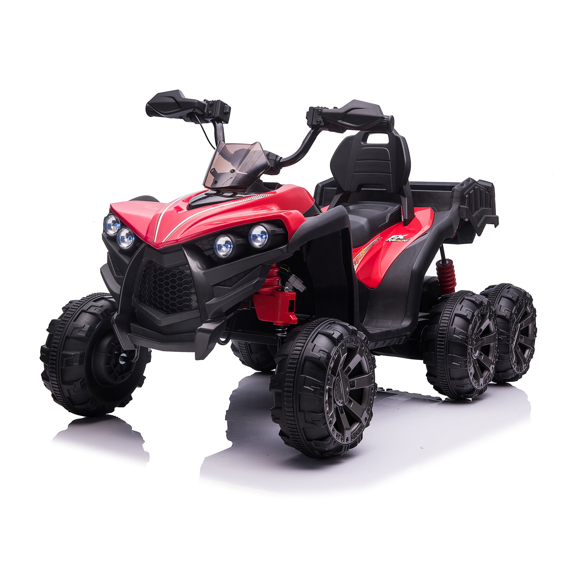 CIPACHO 24V Kids Ride-On ATV, 6-Wheeler Electric Car Toy with Treaded Tires, LED Headlights, Radio, Red CIPACHO 24V Kids Ride-On ATV, 6-Wheeler Electric Car Toy with Treaded Tires, LED Headlights, Radio, Red