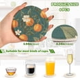 thumbnail image 2 of Yayeee 6 PCS Drink Coasters with Holder Set Woven Absorbent Round Tabletop Hot Pad, Retro Floral Orange, 2 of 7
