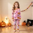 thumbnail image 2 of TOWED22 Kids Pajamas For Girls Boys Skeleton Pumpkin Ghost Graphic Cotton Sleepwear Toddler Clothes Halloween Pumpkin Outfit(Pink,8-9 Y), 2 of 9