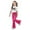 Hot Pink*, variant on RUTAYY Children Girls Outfit Sets Personality Print Flare Pants and Short Sleeve Round Neck Tops 2 Piece Comfy Fashion Travel Sets