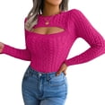 thumbnail image 5 of Suéter de manga larga con giro hueco de moda europea y americana de otoño e invierno Ropa de mujer, 5 of 5
