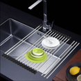 thumbnail image 4 of Roll Up Dish Drying Rack Over Sink Stainless Still Dishes Drainer Rack Multipurpose Kitchen Drying Rack Foldable Dryer Rack for RV and Camper by (17.8" L x 11.2" W), 4 of 7
