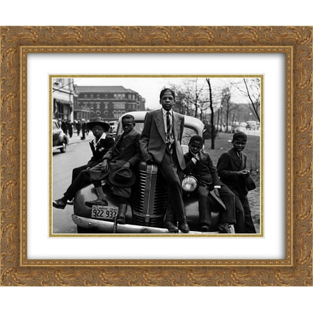 Chicago Boys, Sunday Best, 1941 2x Matted 18x15 Gold Ornate Framed Art (Best Places In Chicago For Photography)