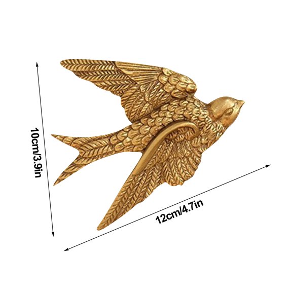 Oioii Retro Vintage Swallow Wall Hanging Decor, Retro Wall Art Picture Photo Wall Background Decor, Paired with Swallow Ornament for Home Living Room Bedroom Wall Decor,A