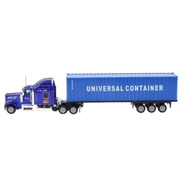 Vehículo De Juguete 1:65 camión americano contenedor modelo aleación simulación modelo coche juguete (azul 1) Likrtyny libre de BPA