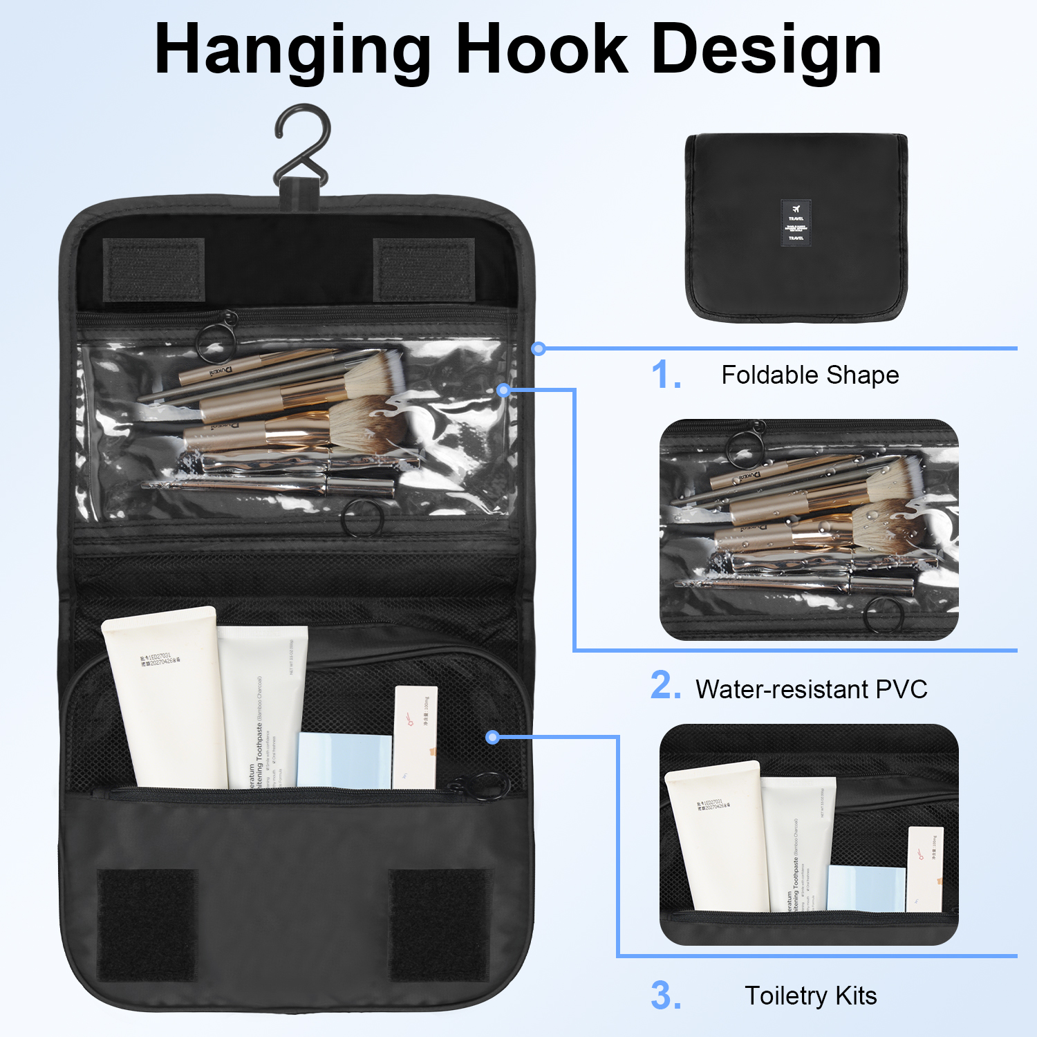 Packing Cubes for Travel,AILKIN 10 PCS,Compression Bags For Travel with Shoe&Hanging Toiletry Bag,Suitcase Travel Accessories Essentials Organizer Bags Packing Cubes for Luggage Compression,Black