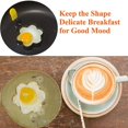thumbnail image 3 of Moldes antiadherentes para hacer huevos con forma de estrella, corazón, flor y círculo con mango de silicona para bandeja para hornear huevos y panqueques, 3 of 5