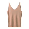 thumbnail image 2 of Qwertyu Tank Tops for Women with Knitted Sequins Sleeveless V Neck Shirt Casual Sequins Strappy Elegant Blouses Light pink One Size, 2 of 5
