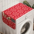 thumbnail image 1 of Christmas Washing Machine Organizer, Merry Monochrome Pattern of Snowflake Motif with Dots Winter Image, Anti-slip Fabric Top Cover for Washer and Dryer, Dark Pink White, by Ambesonne, 1 of 1