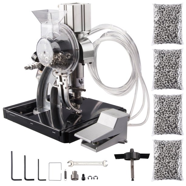 Pneumatic Grommet Press Machine with 2 4000 Grommets Punching
