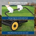 thumbnail image 4 of 26 Inch Push Lawn Sweeper, Leaf and Grass Collector with 7 Cu.ft Mesh Bag, 4 Spinning PP Brushes, Durable Steel Construction, Adjustable Height & Rubber Tires for Yard Cleanup-Black+Yellow, 4 of 6