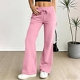 thumbnail image 5 of Pants for Women, Flare Yoga Pants for Women Casual Flared Sweatpants Baggy Drawstring High Waist Yoga Leggings Stretch Bell Bottom Pants, 5 of 6