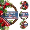 thumbnail image 3 of Patriotic 4th of July Wreath for Front Door Red White Blue Independence Day Memorial Day Summer Farmhouse Wall Door Decoration(D,One Size), 3 of 6