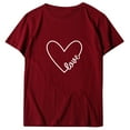 thumbnail image 4 of T Shirts For Women Valentine'S Day Short Sleeve O Neck Letter Print Heart-Shaped S Womens Blouses And Tops Dressy, 4 of 5
