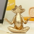 thumbnail image 6 of Yoga Frog Figurines Decor,Gold Frog Figurines Yoga Decor,Meditating Yoga Frog Statue,Frog Figurine, Funny Frog Statue,Golden Frogs Statue Yoga Decoration for Modern Living Room Desk Garden Decoration, 6 of 9