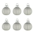 thumbnail image 2 of Northlight Glitter Striped Glass Christmas Ornament Place Card Holders - 2" - White - Set of 6, 2 of 6