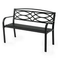 thumbnail image 2 of Costway Outdoor Bench 45.5" Patio Garden Bench with Backrest Curved Armrests for Backyard, 2 of 10