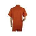 thumbnail image 4 of Men 2pc Walking Leisure Suit Short Sleeves By DREAMS 256-09 Solid Papaya, 4 of 7
