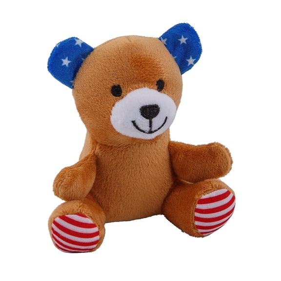 4 1/4" x 4 1/2" Patriotic Stars & Stripes Stuffed Bears - 12 Pieces