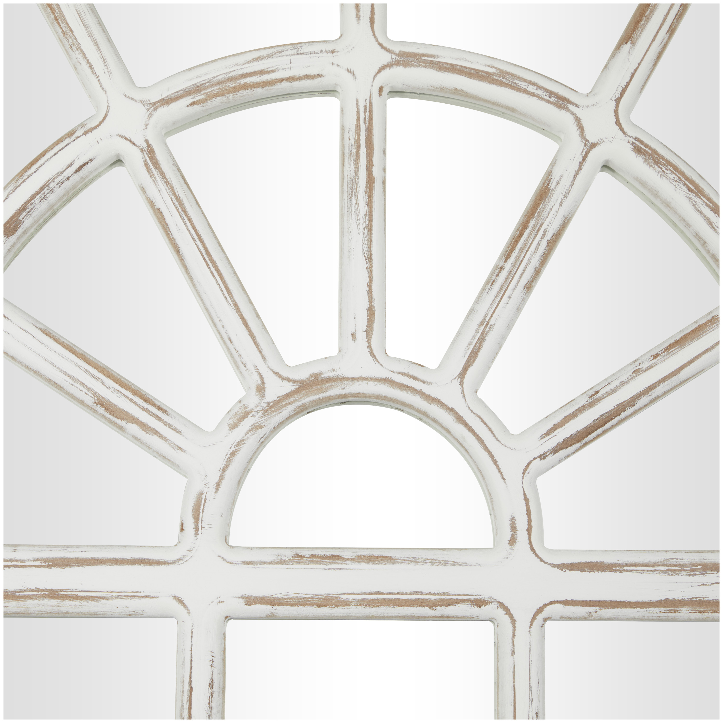 DecMode 36" x 60" White Window Pane Wall Mirror with 28 Mirror Panes