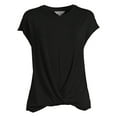 thumbnail image 5 of Time And Tru Women's Twist Front Top with Short Sleeves, 5 of 5