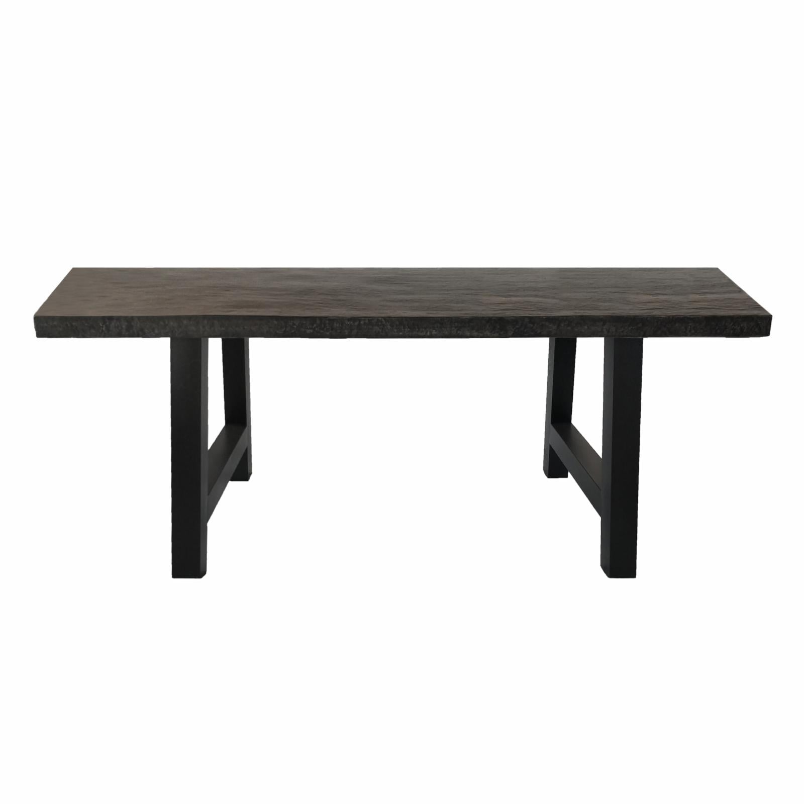 Liah Outdoor Lightweight Concrete Dining Table Gray Stone