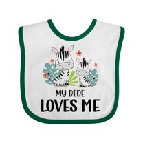 Inktastic Zebra My Dede Loves Me Boys or Girls Baby Bib