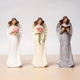 thumbnail image 3 of LHWEN Girl Flower Fairy Angel Ornament Resin Statue Art Craft Bookshelf Home Living Room Desk Decor Tabletop Display Entryway Winter Christmas New Year Decoration Unique Design Elegant, 3 of 5
