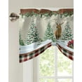 thumbnail image 4 of Christmas Truck Elk Fir Tree Berries Window Curtain Living Room Kitchen Cabinet Tie-up Valance Curtain Rod Pocket Valance, 4 of 6