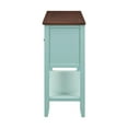thumbnail image 3 of Vintage Narrow Long Pine Wood Console Table with 4 Drawers and 2 Doors, Large Storage Sofa Table with Open Shelf for Living Room, Hallway, Foyer, Kitchen, Retro Blue, 3 of 8