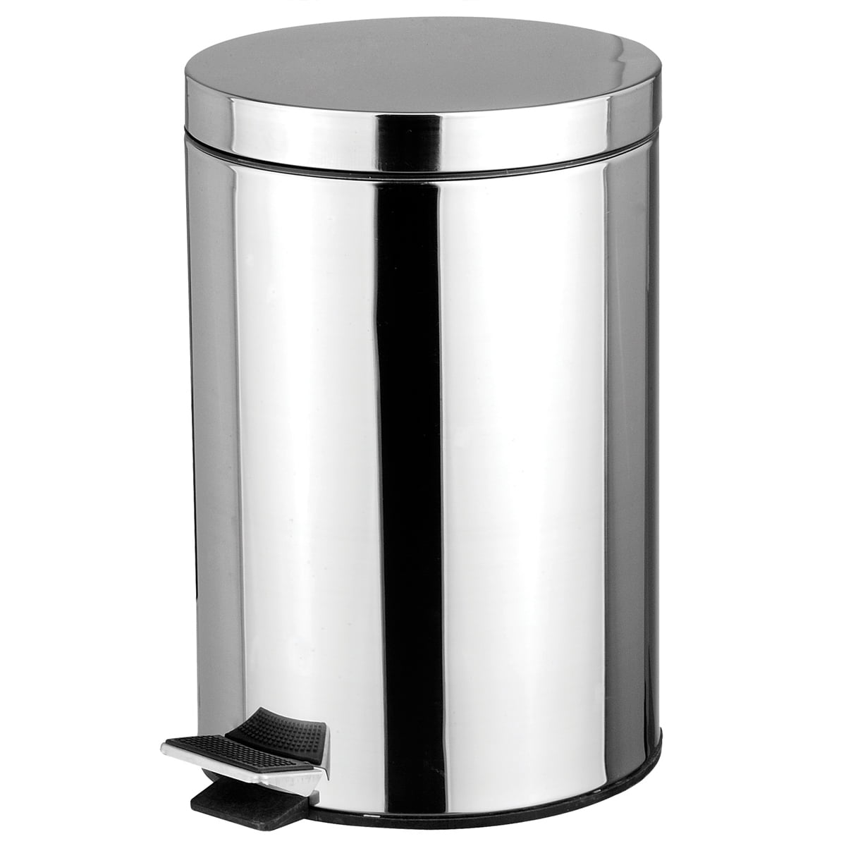 5L Stainless Steel Foot Pedal Metal Trash Can/Bin with Lid 